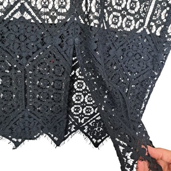 Guess by Marciano Black Lace Flower Pencil Dress Size 4 - Picture 5 of 13